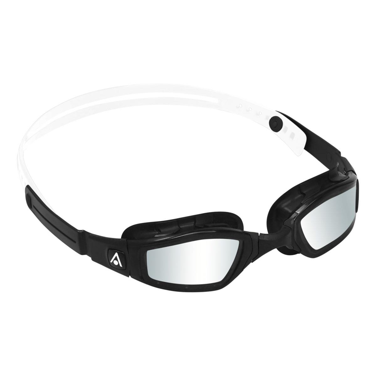 Aquasphere Ninja Silver Titanium Mirrored Goggles - Black/ White