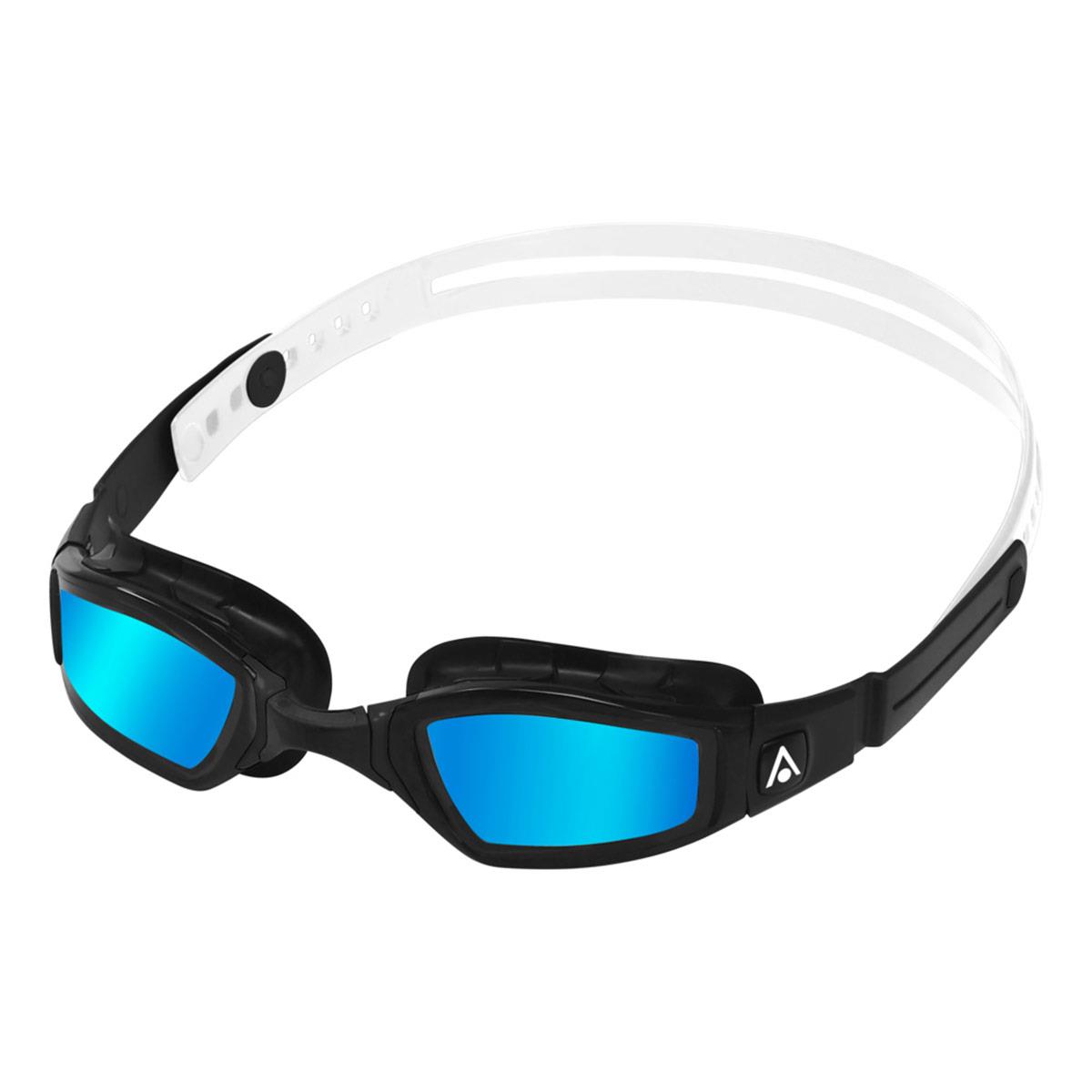 Aquasphere Ninja Blue Titanium Mirrored Goggles - Black/ White
