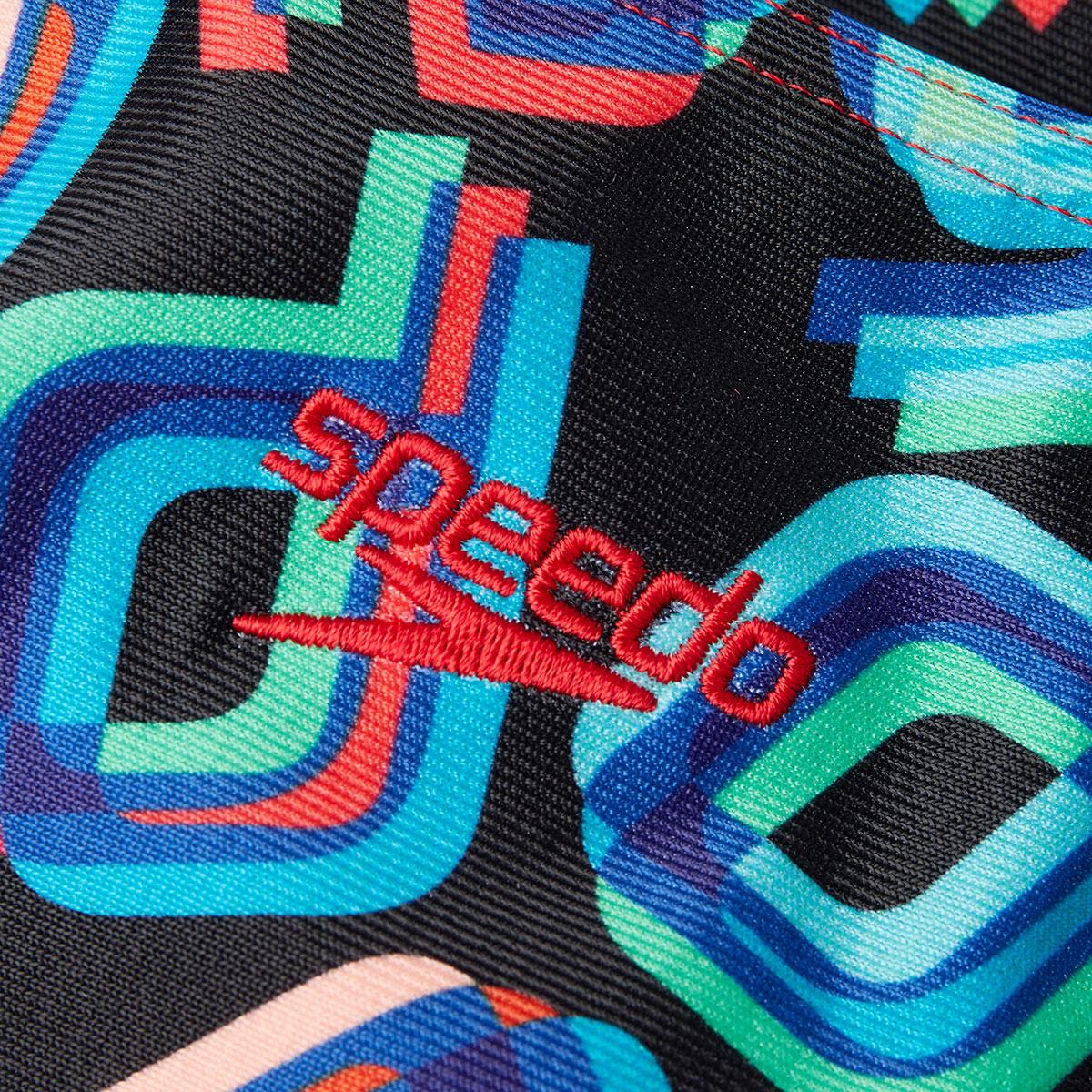 Speedo Girl's Digital Allover Leaderback Swimsuit - Black/ Red/ Pink/ Blue-561905
