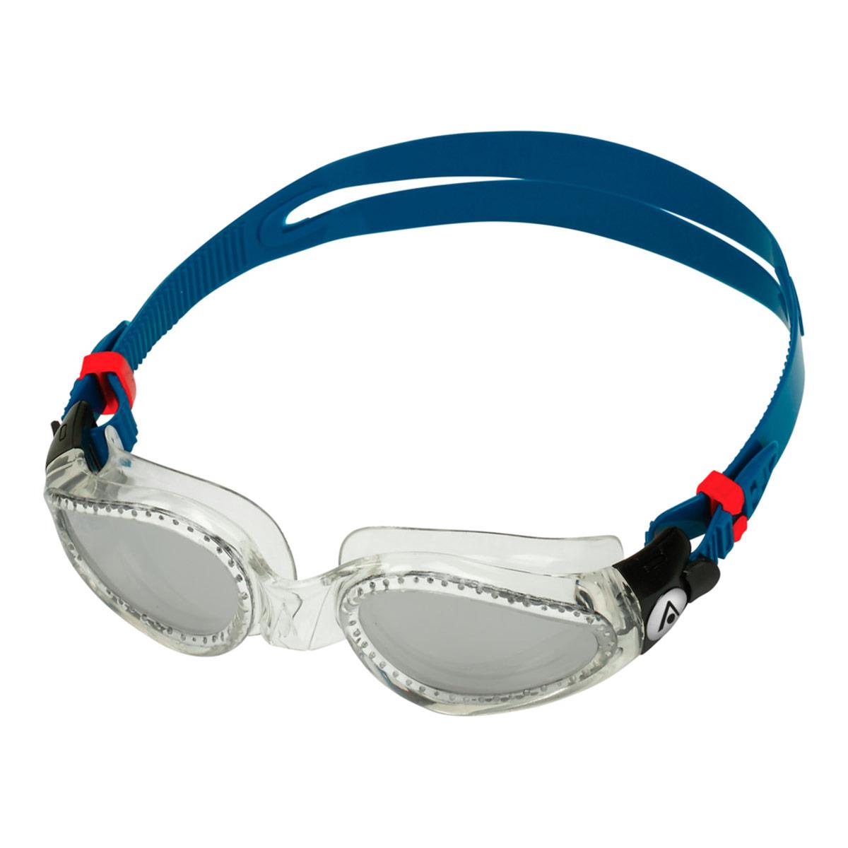 Aquasphere Kaiman Silver Titanium Mirrored Goggles - Clear/ Blue