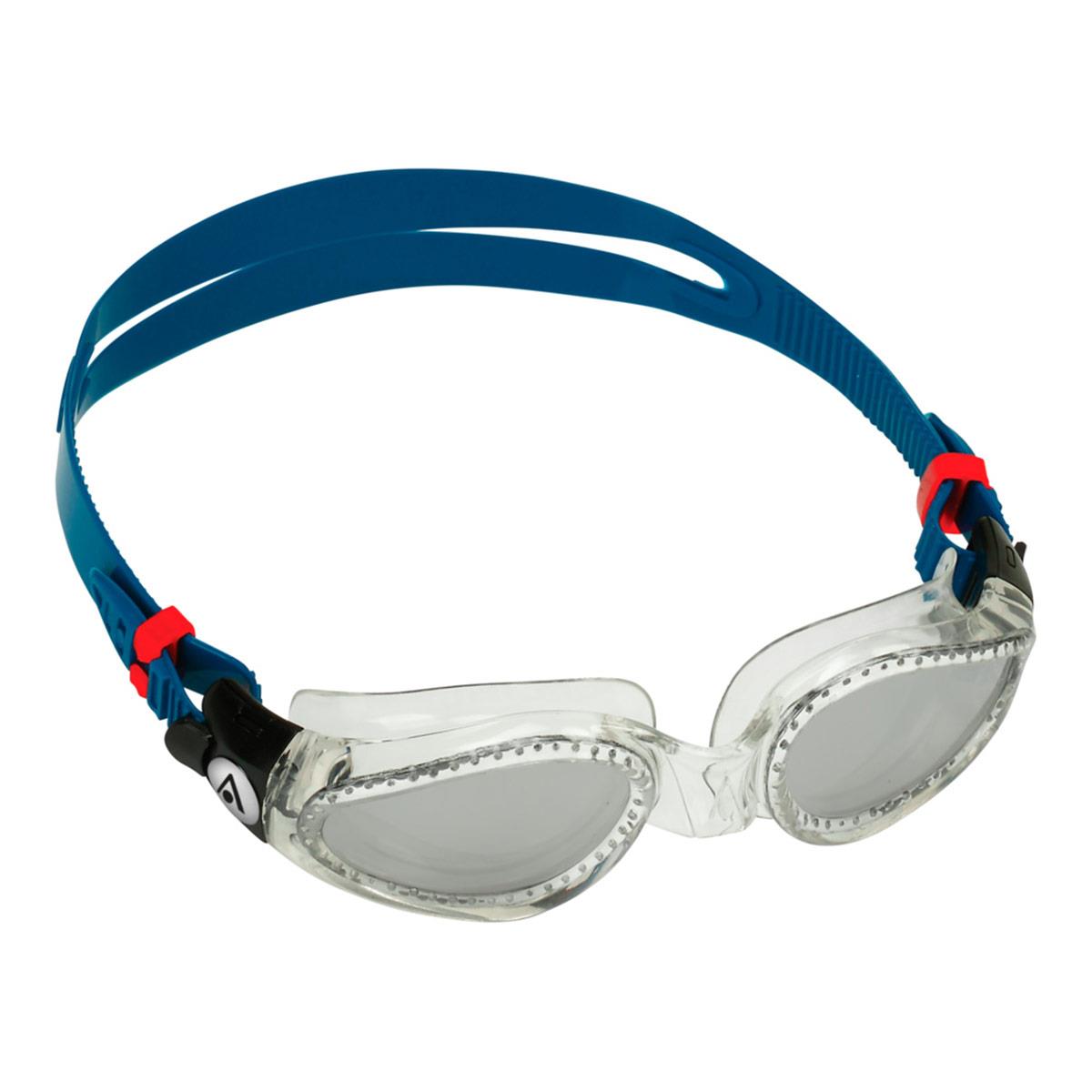 Aquasphere Kaiman Silver Titanium Mirrored Goggles - Clear/ Blue