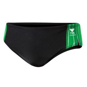 TYR Boy's Phoenix Splice Racer Briefs - Black/ Green-0