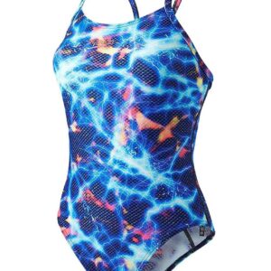 Speedo Stormwave Digital Rippleback Swimsuit - Blue-0