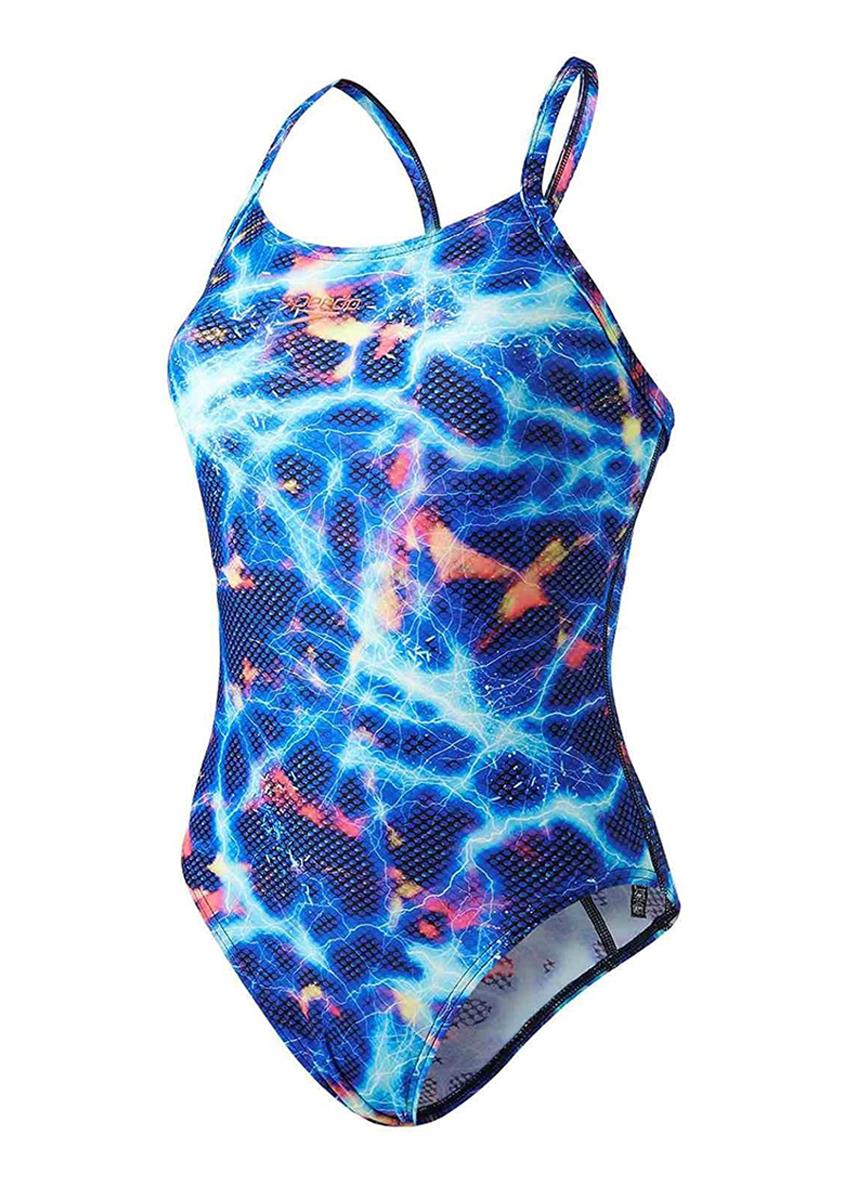 Speedo Stormwave Digital Rippleback Swimsuit - Blue-0