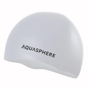 Aquasphere Plain Silicone Cap - White-0