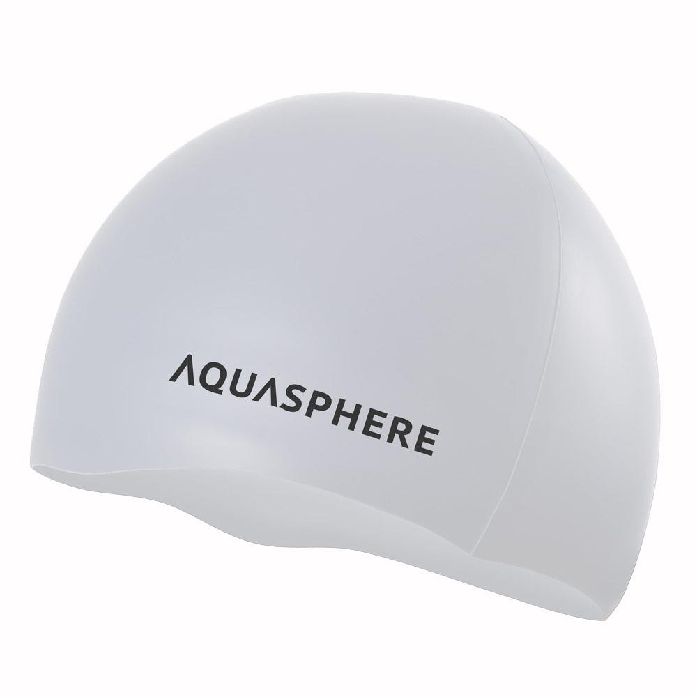 Aquasphere Plain Silicone Cap - White-0