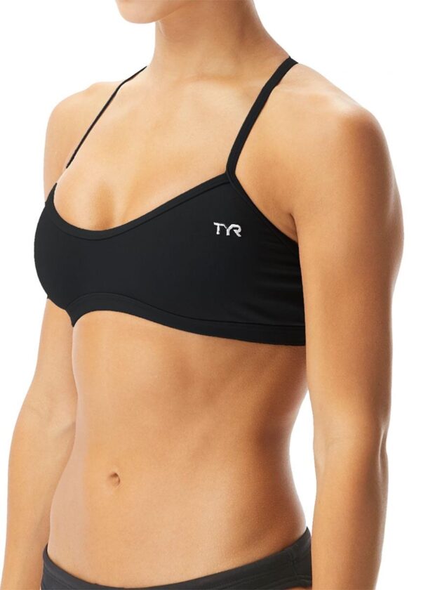 TYR Women's Solid Trinity Bikini Top - Black-0