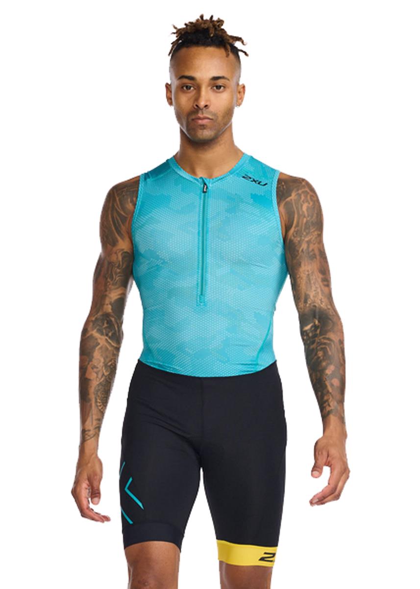 2XU Men's Core Trisuit - Black/ Pacific-0