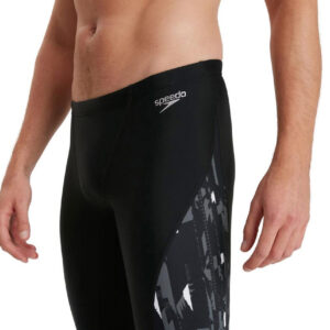 Speedo Allover V-Cut Jammer - Black/ Charcoal/ Whit