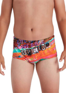 Speedo Boy's Glitche 13cm Brief - Black/ Salso/ White/ Tile