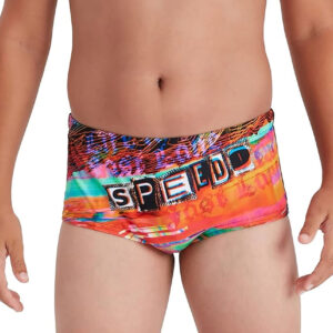 Speedo Boy's Glitche 13cm Brief - Black/ Salso/ White/ Tile