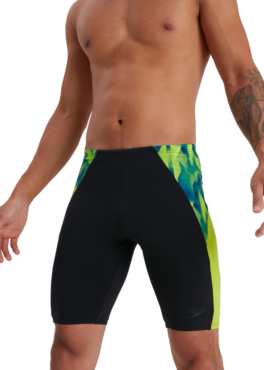 Speedo Men's Eco Endurance+ Splice Jammer - Black/ Lime/ Nordic Teal-568364