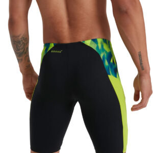 Speedo Men’s Eco Endurance+ Splice Jammer – Black/ Lime/ Nordic Teal