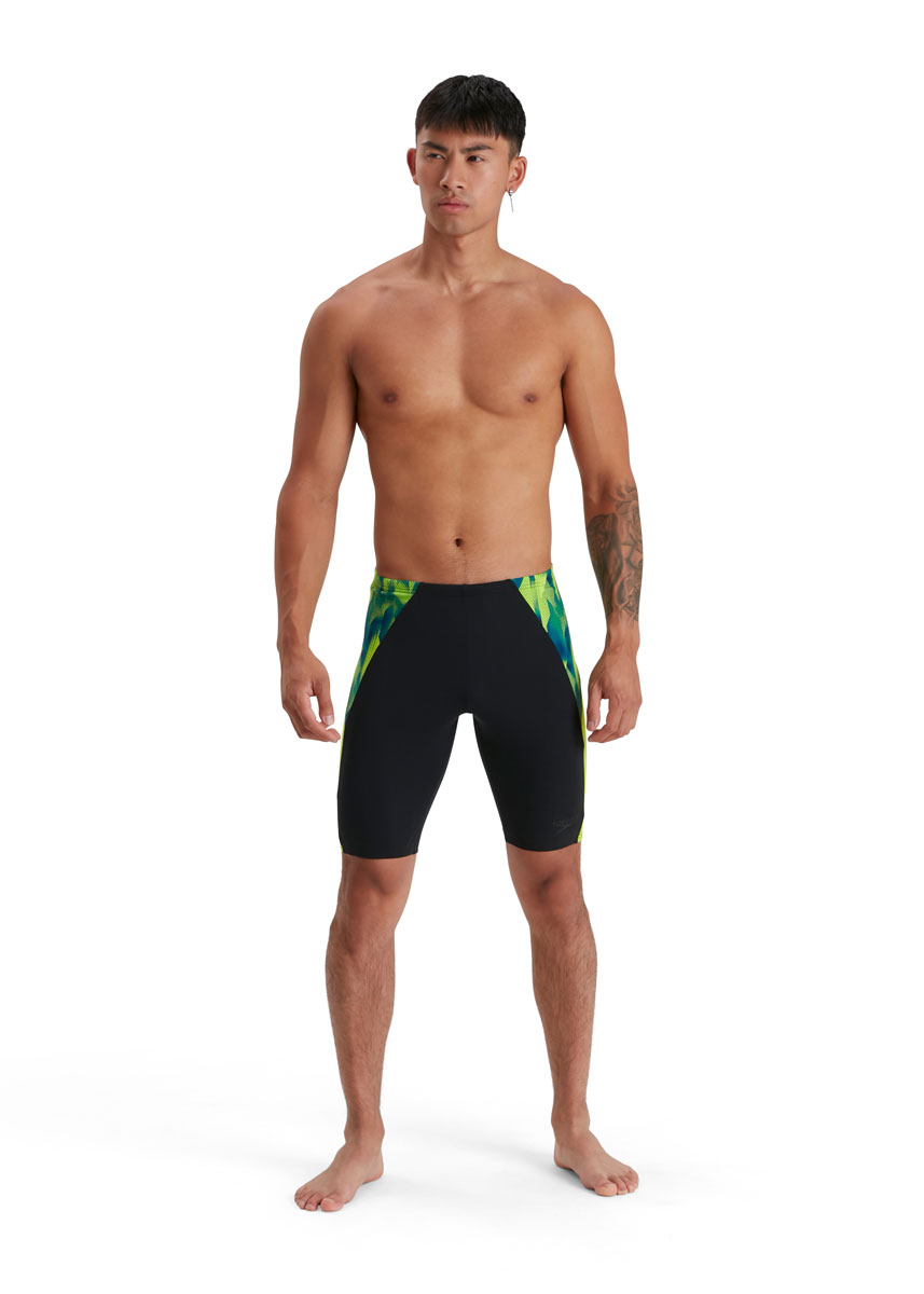 Speedo Men's Eco Endurance+ Splice Jammer - Black/ Lime/ Nordic Teal-568361