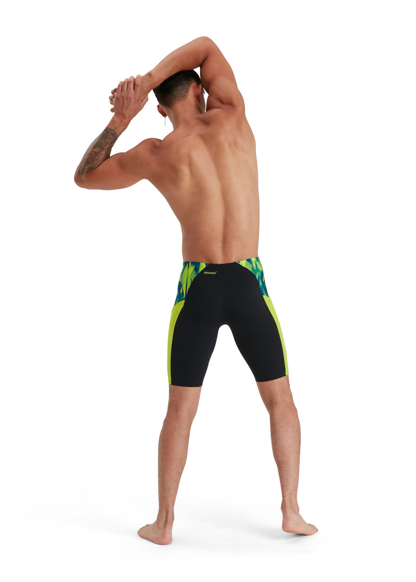 Speedo Men's Eco Endurance+ Splice Jammer - Black/ Lime/ Nordic Teal-568362