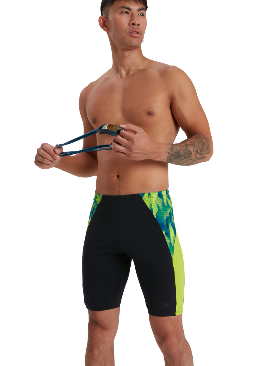 Speedo Eco Endurance+ Splice Jammer - Black/ Lime/ Nordic Teal