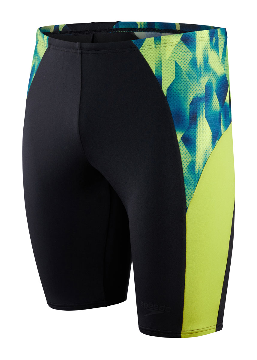 Speedo Men's Eco Endurance+ Splice Jammer - Black/ Lime/ Nordic Teal-568366