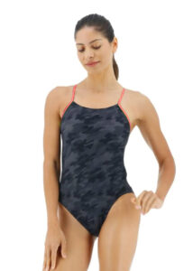 TYR Blackout Camo Cutout Fit Swimsuit - Black/ Red