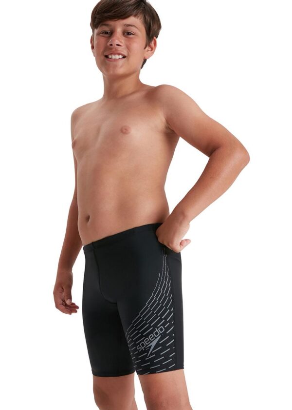 Speedo Boy's Medley Logo Jammer - Black/ Ardesia-0