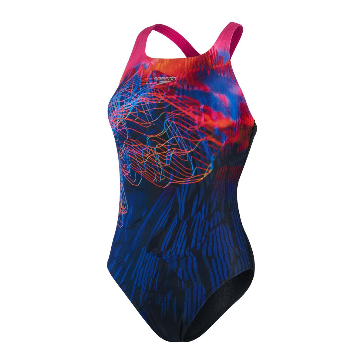 Speedo Placement Digital Medalist Swimsuit - Black/ Pink/ Blue/ Salso-564283