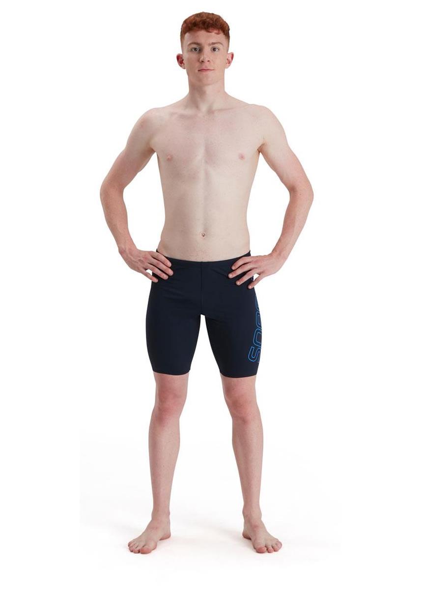 Speedo Men's Boom Logo Placement Jammer - True Navy/ Bondi Blue-564107