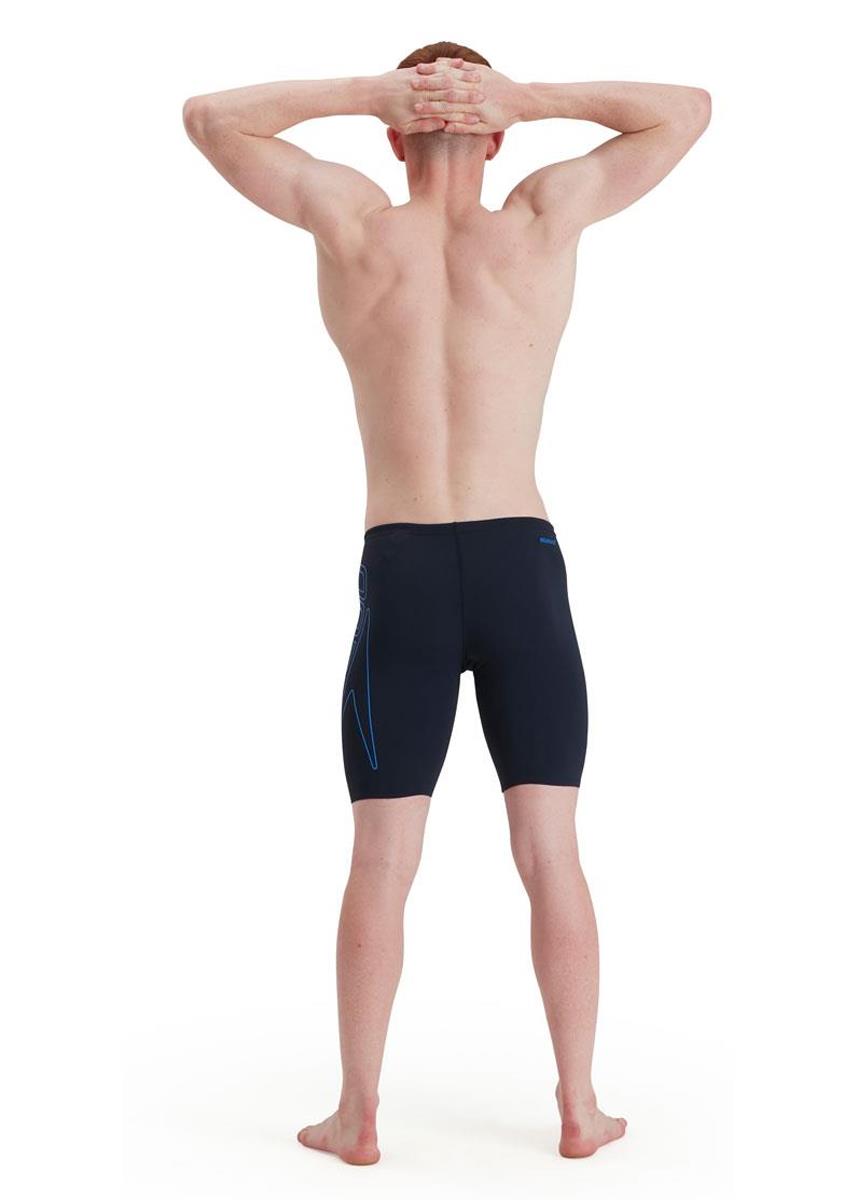 Speedo Men's Boom Logo Placement Jammer - True Navy/ Bondi Blue-brand