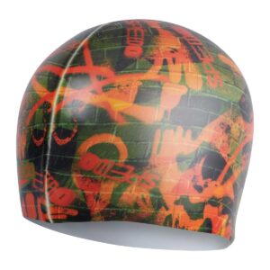 Speedo Digital Printed Cap - Olive Green/ Salso Orange