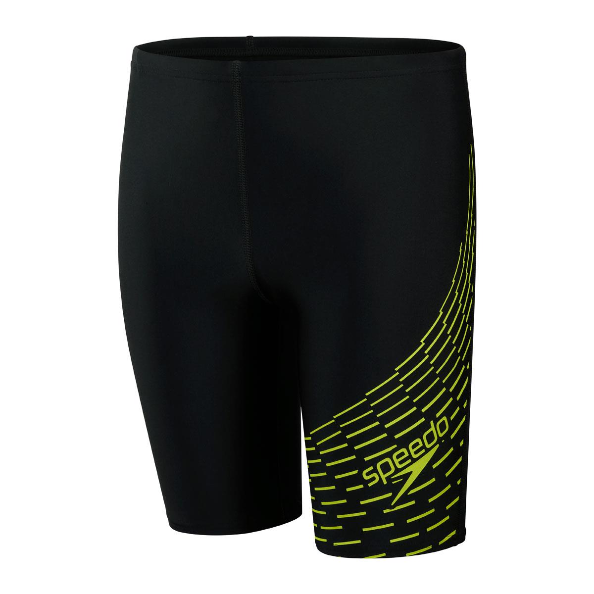Speedo Boy's Medley Logo Jammer - Black/ Atomic Lime-564602