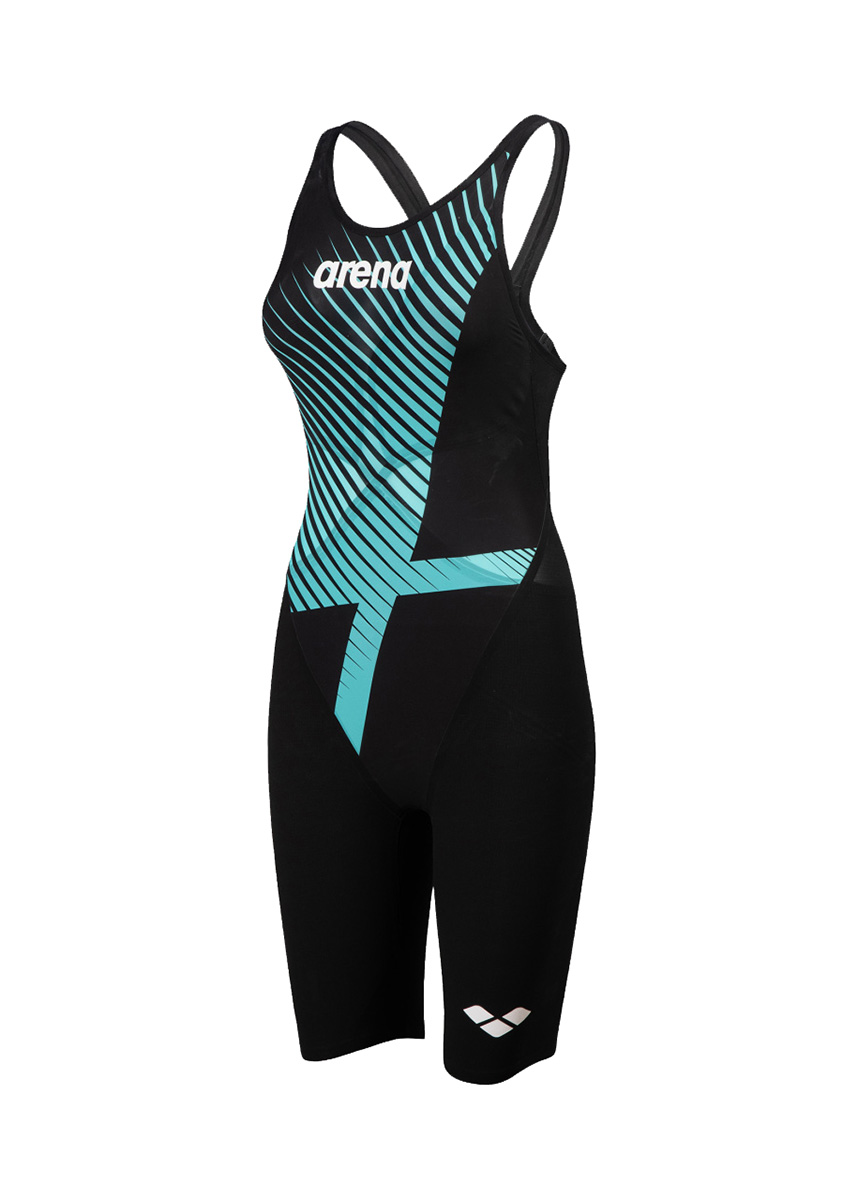Arena Powerskin Limited Edition Carbon Glide Openback Kneesuit - Blue Diamond-565707