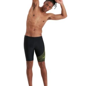 Speedo Medley Logo Jammer - Black/ Atomic Lime-0
