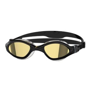 Zoggs Tiger LSR+ Titanium Goggles - Black/ Grey/ Gold Mirror