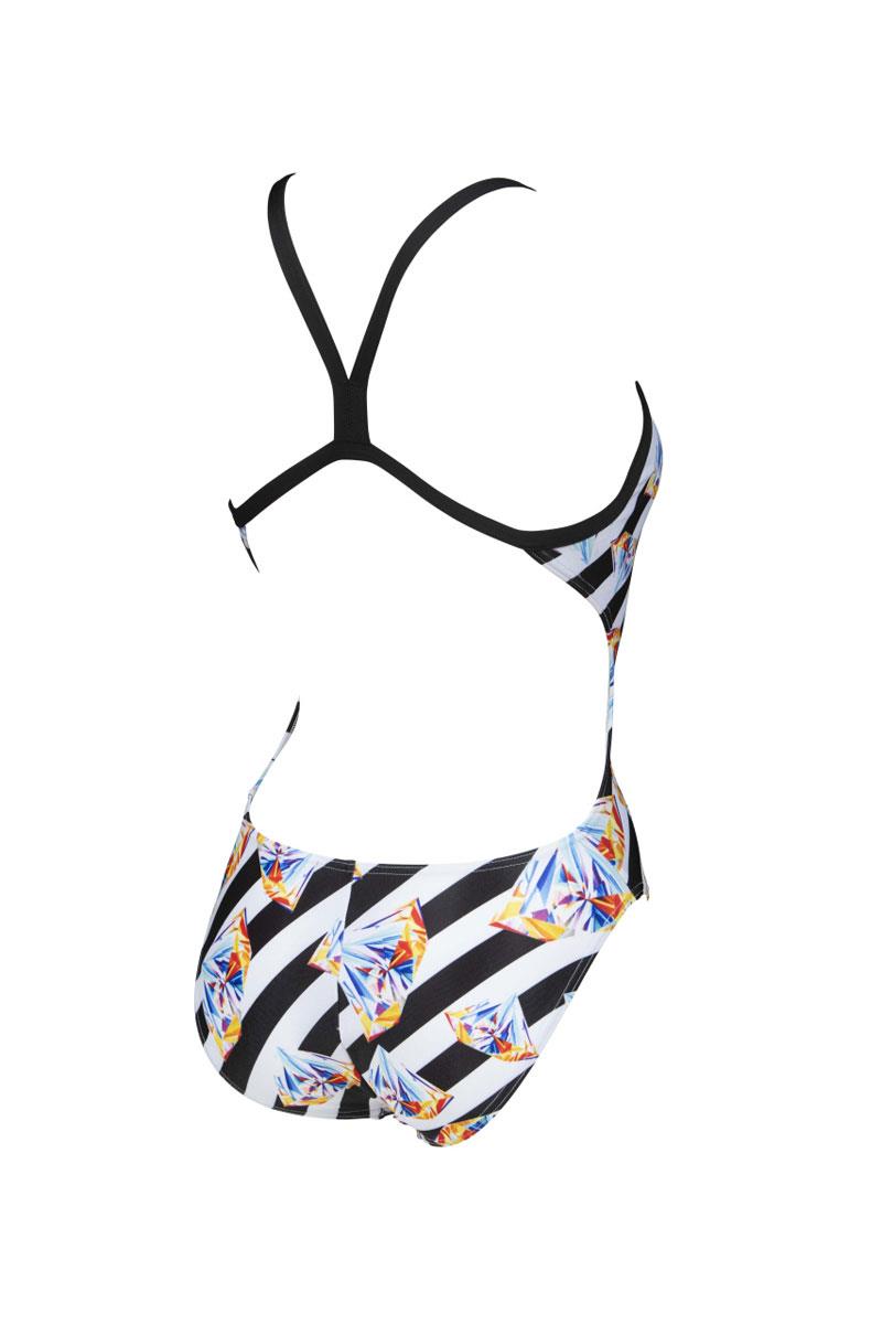 Arena Crazy Diamonds Challenge Back Swimsuit - Black/ White/ Multi-565844