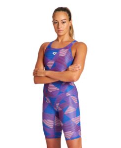 Arena Striped Geo Kneesuit - Navy/ Red/ Multi