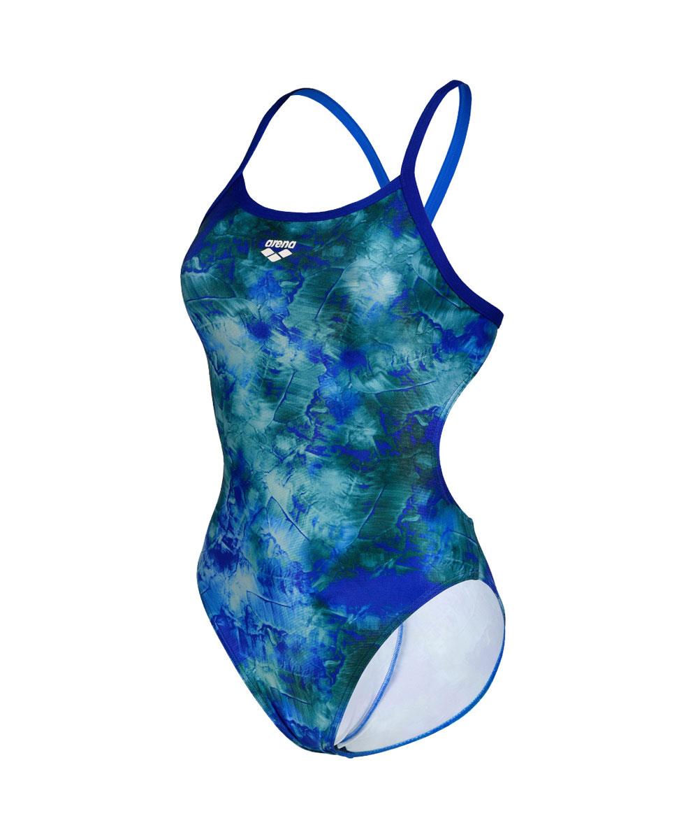 Arena Allover Challenge Back Swimsuit - Neon Blue/ Multi-565805