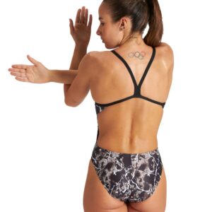 Arena Earth Texture Challenge Back Swimsuit – Black