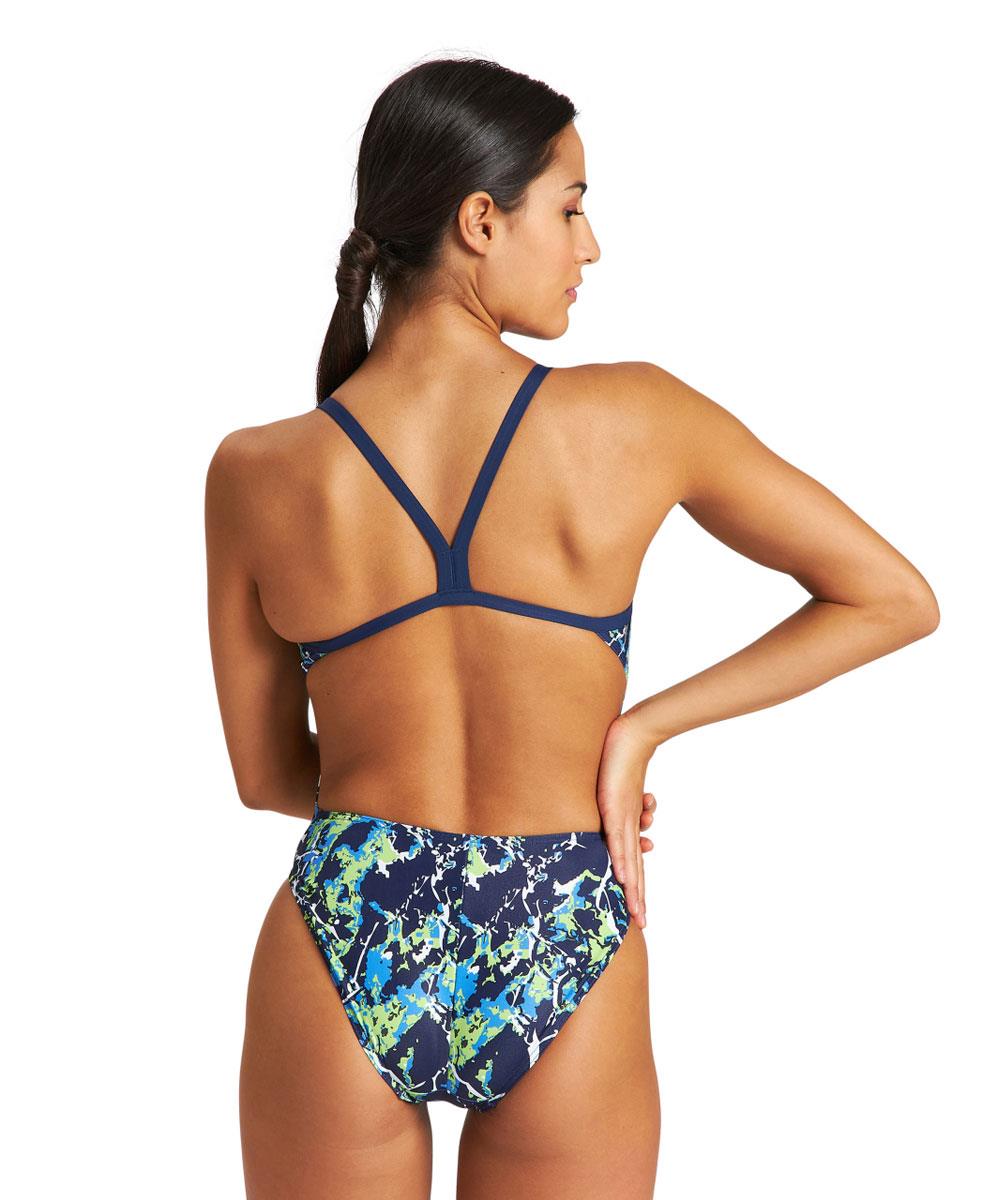 Arena Earth Texture Challenge Back Swimsuit - Navy/ Green-brand
