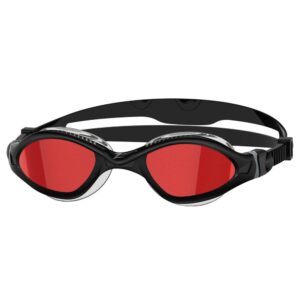 Zoggs Tiger LSR+ Titanium Goggles - Black/ Grey/ Red Mirror