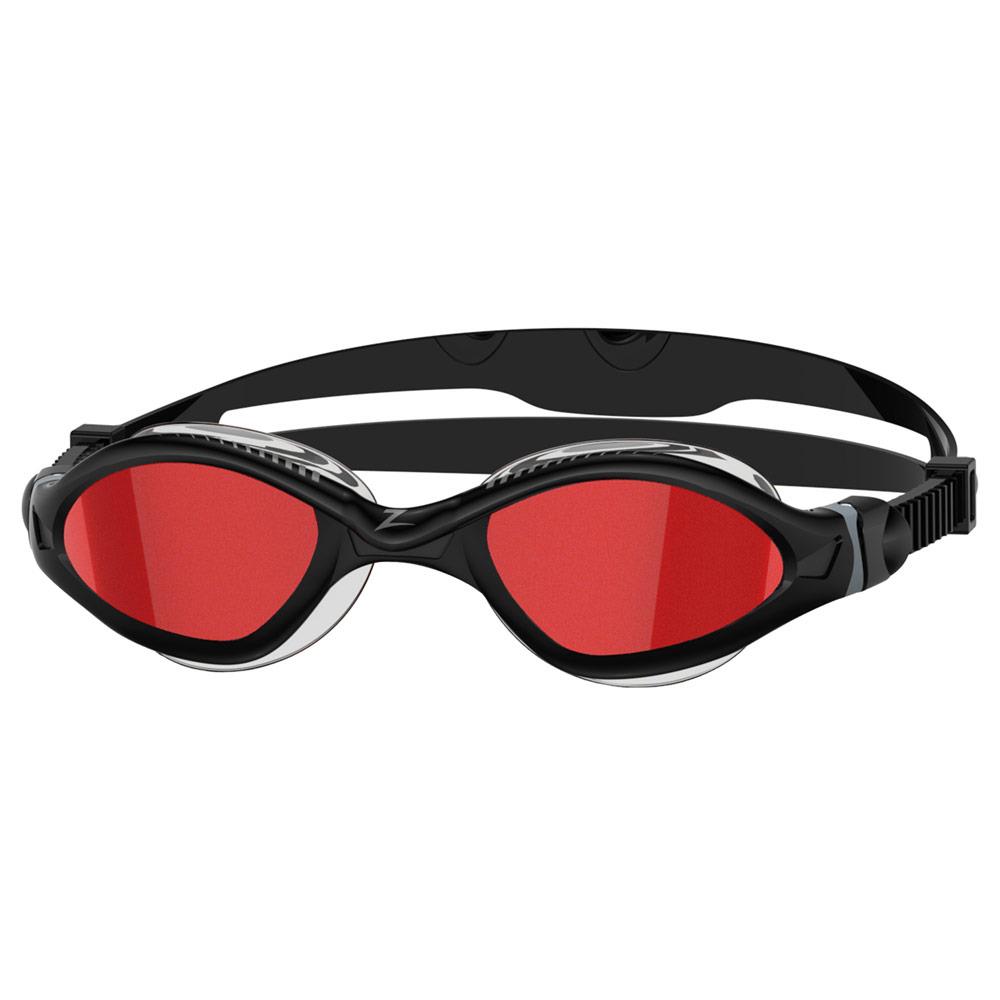 Zoggs Tiger LSR+ Titanium Goggles - Black/ Grey/ Red Mirror