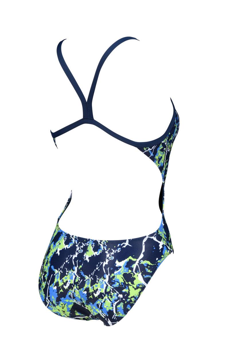 Arena Earth Texture Challenge Back Swimsuit - Navy/ Green-565880