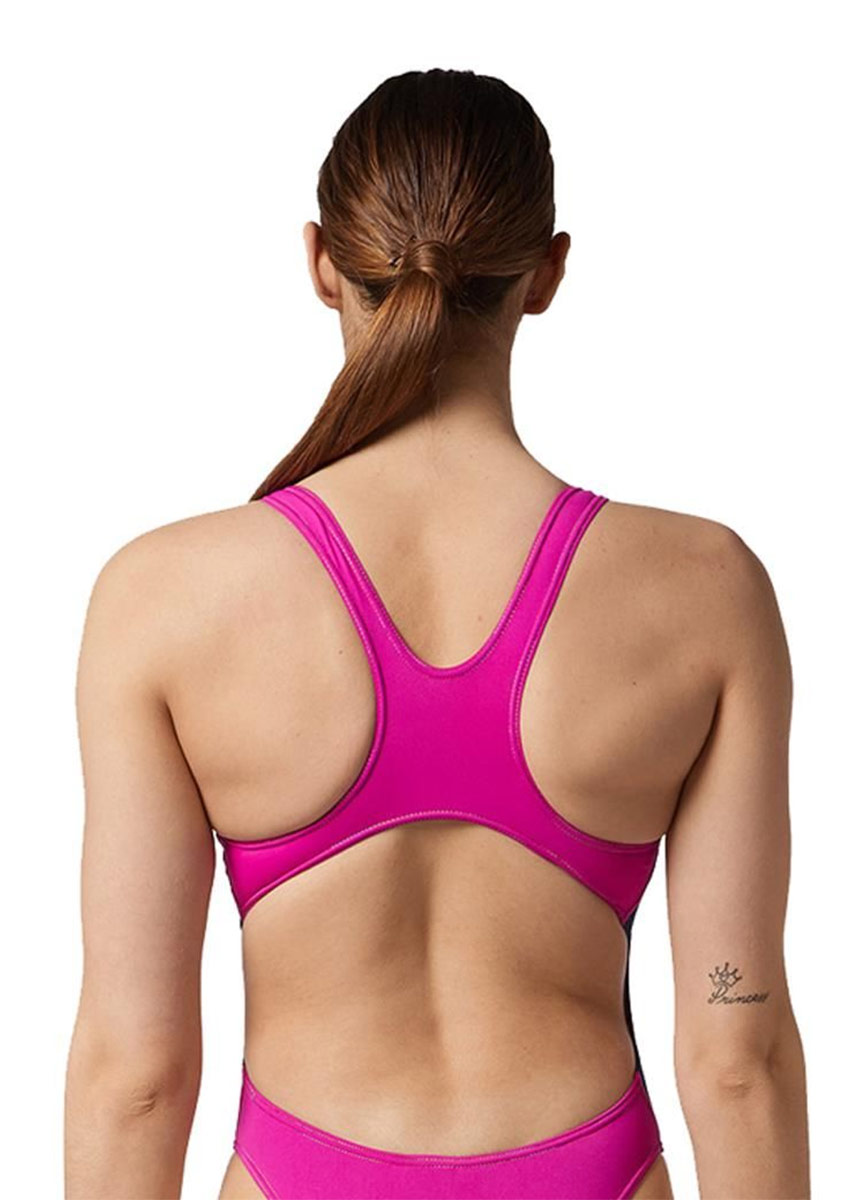 Akron Women's Babbitt Evo Swimsuit - Navy Blue/Deejay Pink-brand