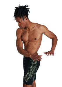 Speedo Boom Logo Placement Jammer - Black/ Bright Zest