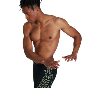 Speedo Boom Logo Placement Jammer - Black/ Bright Zest