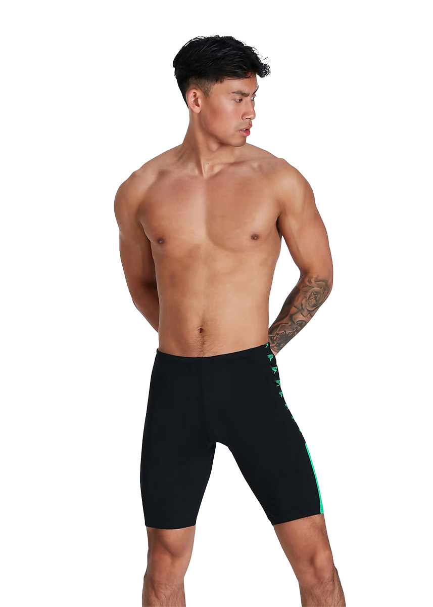 Speedo Boom Logo Splice Jammer - Black/ Fake Green-0