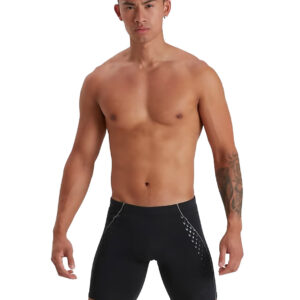 Speedo Men's ECO END+ Splice Jammer - Black/ Blue Flame/ USA Charcoal-0