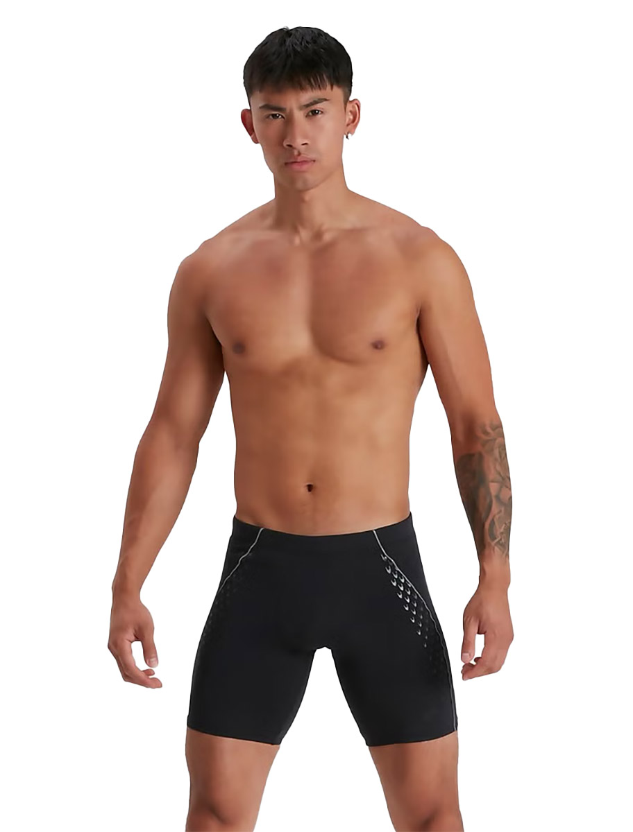 Speedo Men's ECO END+ Splice Jammer - Black/ Blue Flame/ USA Charcoal-0