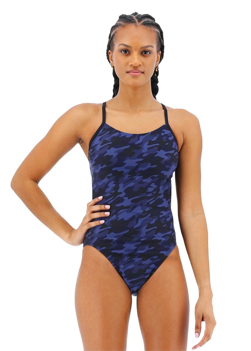 TYR Women's Midnight Camo Cutoutfit Swimsuit - Navy-0