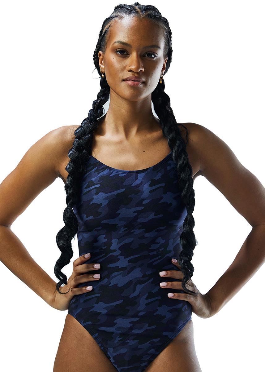 TYR Women's Midnight Camo Cutoutfit Swimsuit - Navy-567286