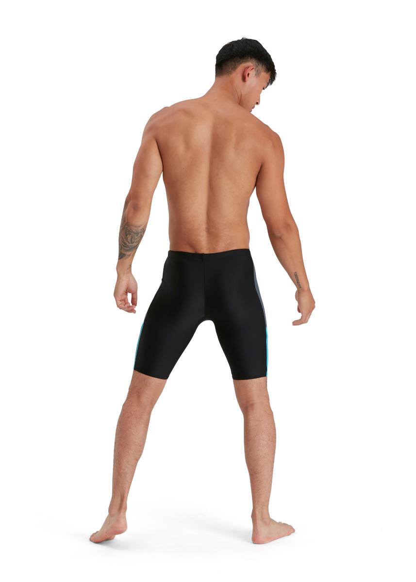 Speedo Mens Dive Jammer - Black/ Hypersonic Blue/ USA Charcoal-brand