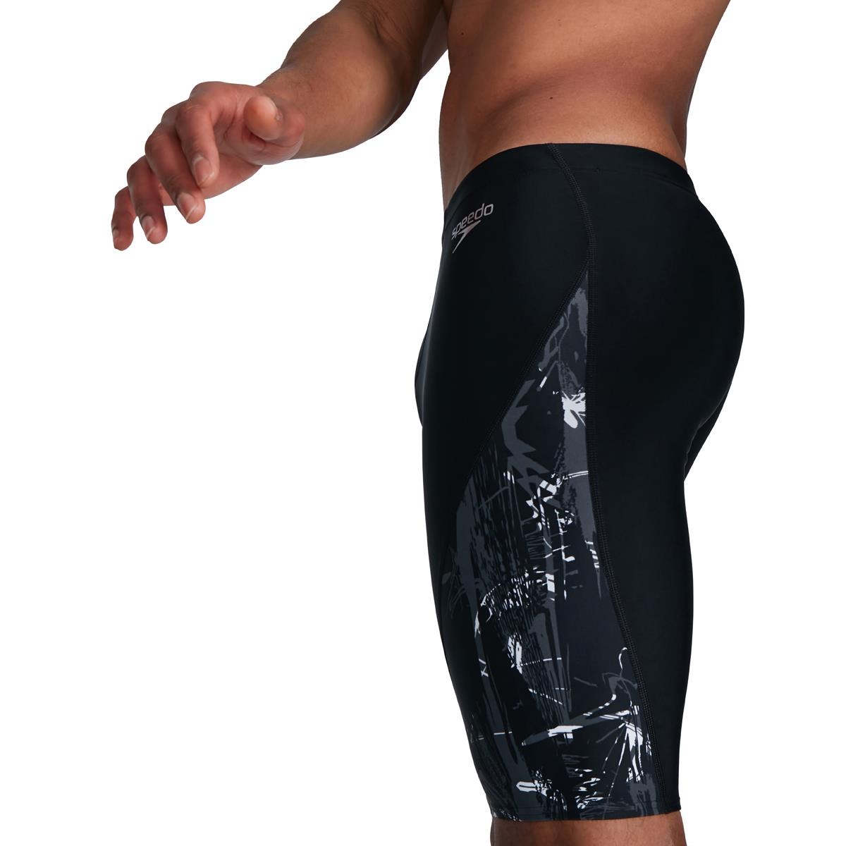Speedo Allover V-Cut Jammer - Black/ USA Charcoal/ White-566932