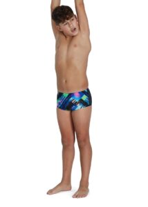Speedo Boy's Glitchzone 13cm Brief - Black/ Red/ Green/ Adriatic